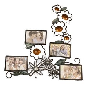Fetco Jardana Decorative Floral Photo Frame with Orange and Silver Accents.